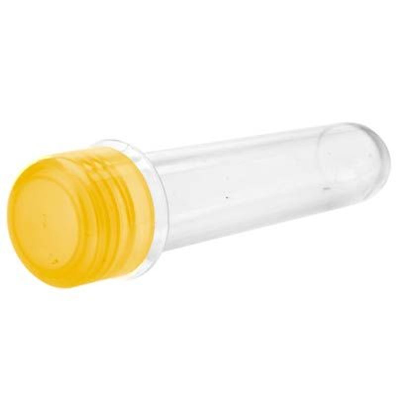 Tubete Grande 12cm com Tampa Amarelo - 10 Un