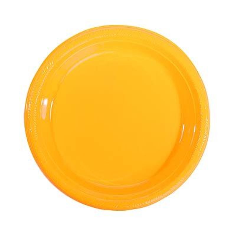 Prato Plástico 22cm Happy Line Amarelo - 10 Un