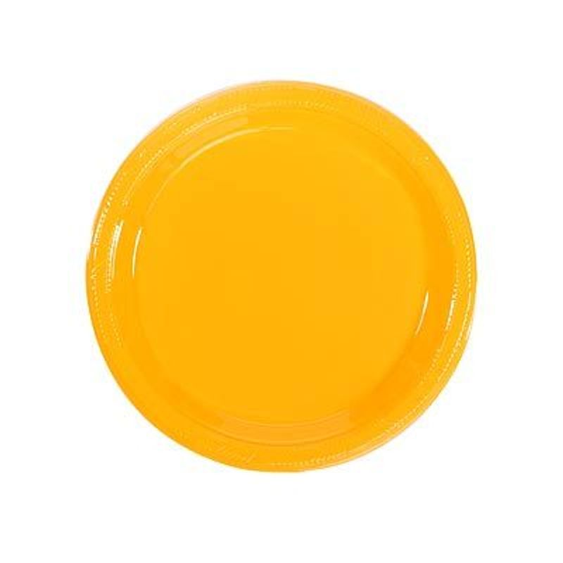 Prato Plástico 18cm Happy Line Amarelo - 10 Un