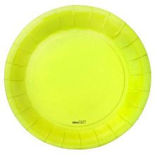 Prato Descartável Cartonado Médio 18cm Verde Limão - 08 Un