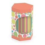 Caixa Sextavada com Visor Candy Colors Coral 10 Un
