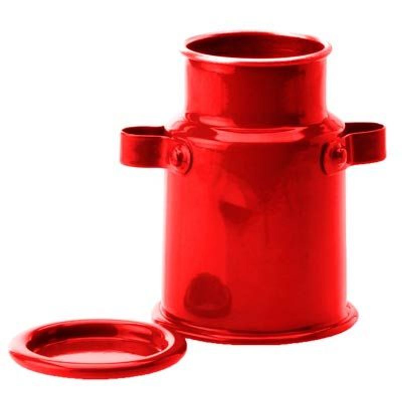 Mini Leiteira em Alumínio 150ml com Alça Fixa - Vermelho