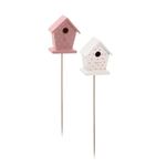 Pick Mini Casinha Rosa Claro e Branco (Complementos) 32cm - 4 Un