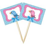 Lolipop para Cupcake Especial Rosa e Azul - 10 Un