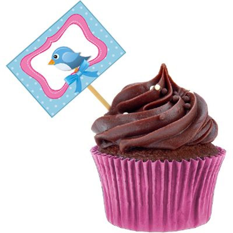 Lolipop para Cupcake Especial Rosa e Azul - 10 Un