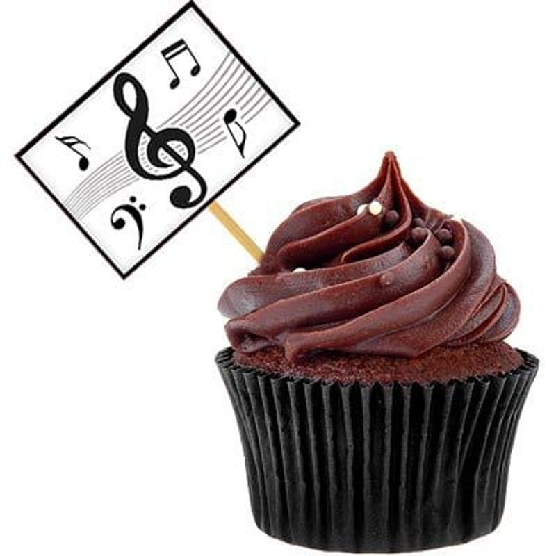 Lolipop para Cupcake Especial Notas Musicais - 10 Un