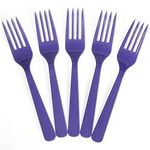 Garfo Plástico para Refeição Happy Line Roxo - 10 Un