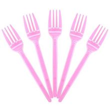 Garfo Descartável para Sobremesa Rosa - 50 Un
