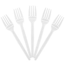 Garfo Descartável para Sobremesa Branco - 50 Un