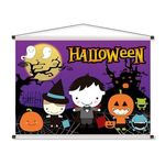 Banner Horizontal Halloween KIDS para Fundo de Mesa - 1,15 x 0,81m