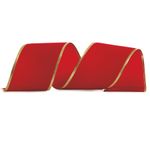 Fita Veludo Vermelho 10 cm x 9,14 mts