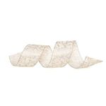 Fita Arabesco Branco e Prata 6,3 cm x 9,14 mts (Fitas Natalinas) - 3 Un