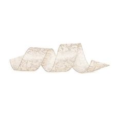 Fita Arabesco Branco e Prata 6,3 cm x 9,14 mts (Fitas Natalinas) - 3 Un