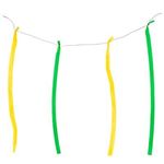 Fita Decorativa Plástica Verde e Amarelo - 10 Metros