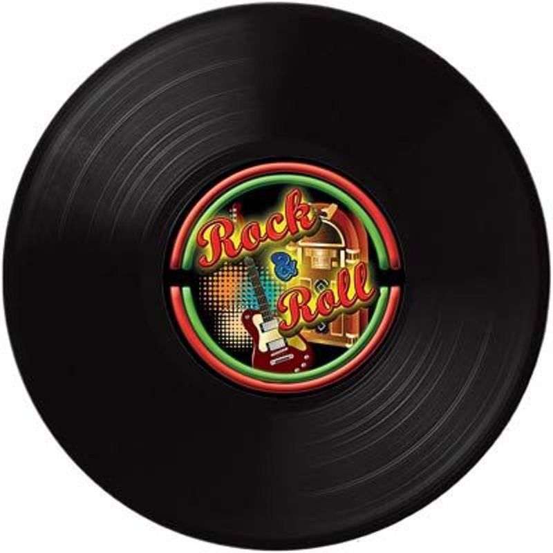 Disco de Vinil Rock and Roll para Decoração de Parede