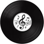 Disco de Vinil Notas Musicais para Decoração de Parede
