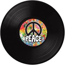 Disco de Vinil Hippie para Decoração de Parede