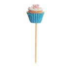 Pick Curto Cupcake Azul Claro (Picks Resina) 7cm - 6 Un