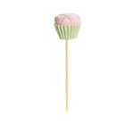 Pick Curto Cupcake Verde Claro (Picks Resina) 1x1x7 - 6 Un