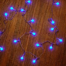 Iluminação de Natal - Pisca Pisca com 20 Leds Bola com - Fio Incolor Azul Claro 220V