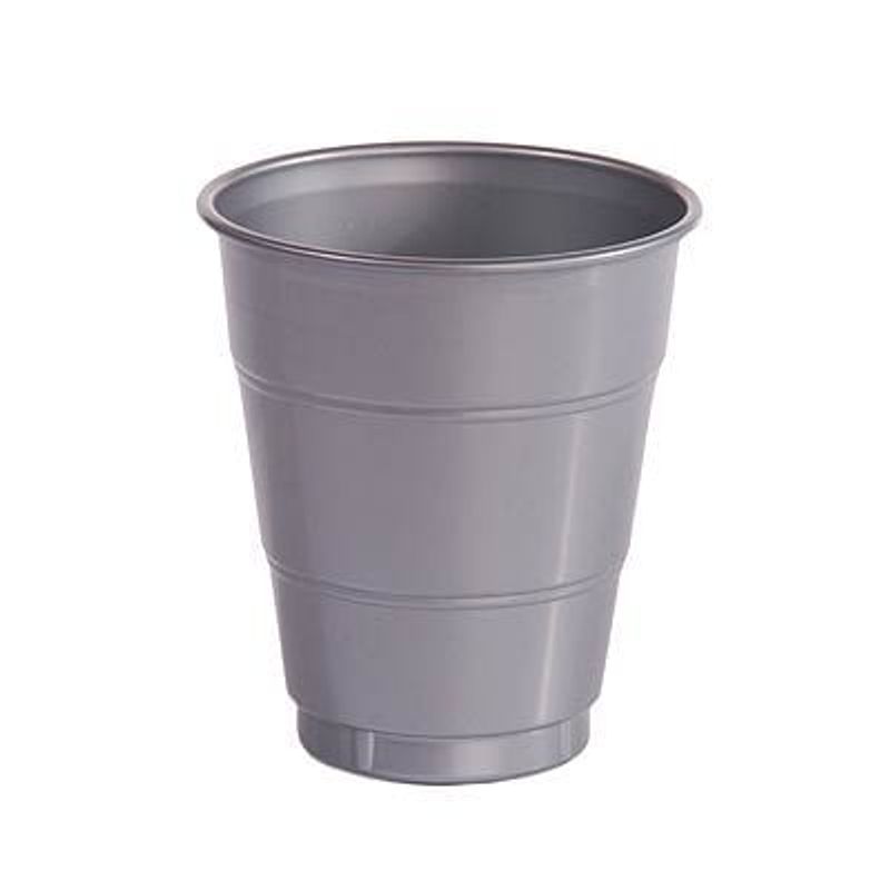 Copo Plástico 210ml Happy Line Prata - 10 Un