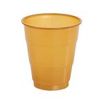 Copo Plástico 210ml Happy Line Ouro - 10 Un