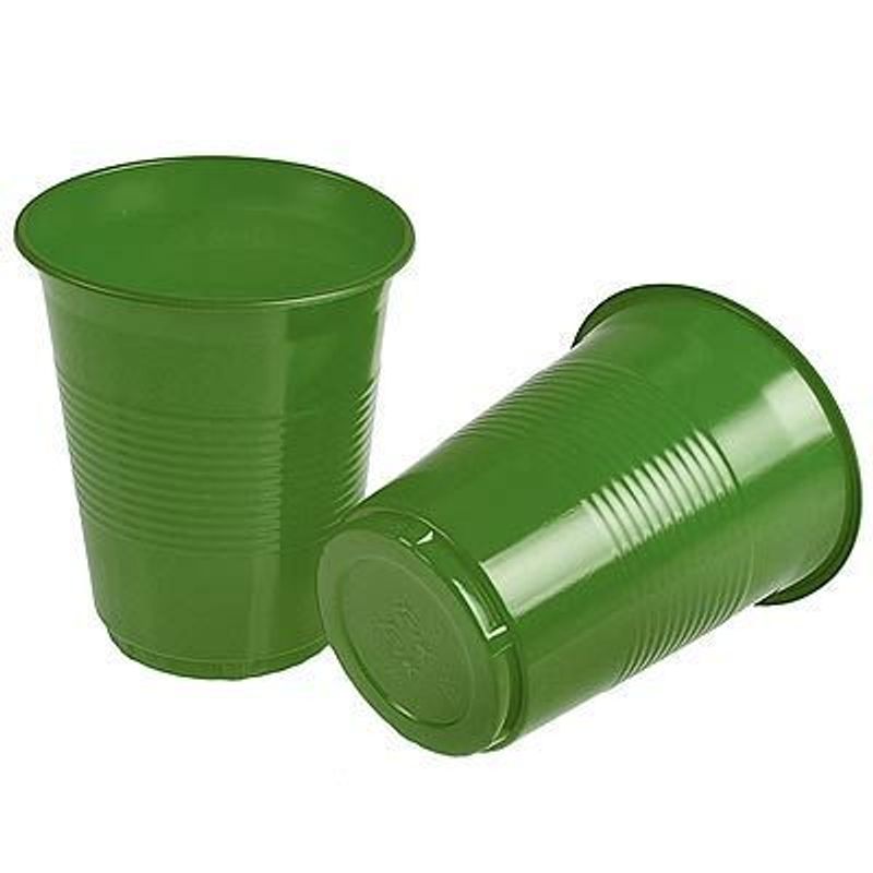 Copo Descartável Color 200ml Verde Escuro - 50 Un
