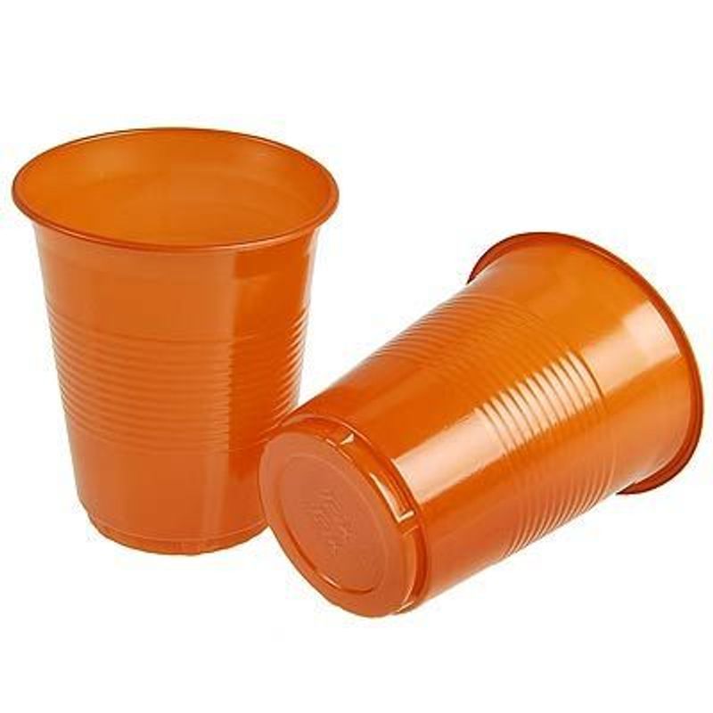 Copo Descartável Color 200ml Laranja - 50 Un