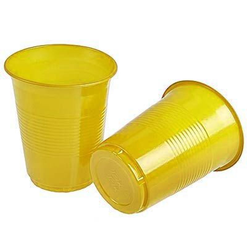 Copo Descartável Color 200ml Amarelo - 50 Un