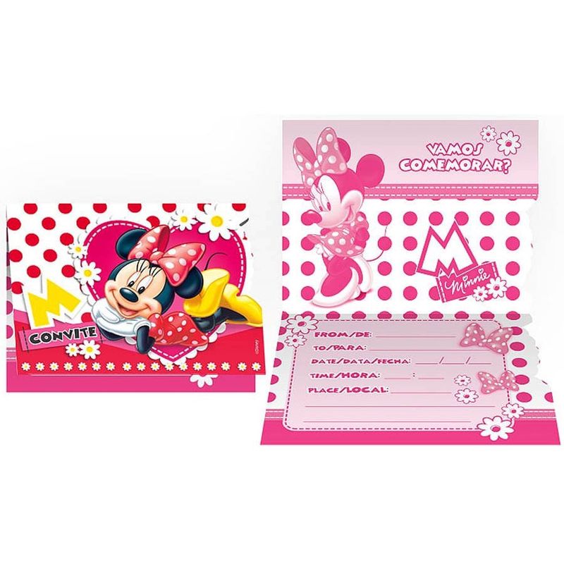 Convite Minnie Vermelha PEQUENO - 08 Un