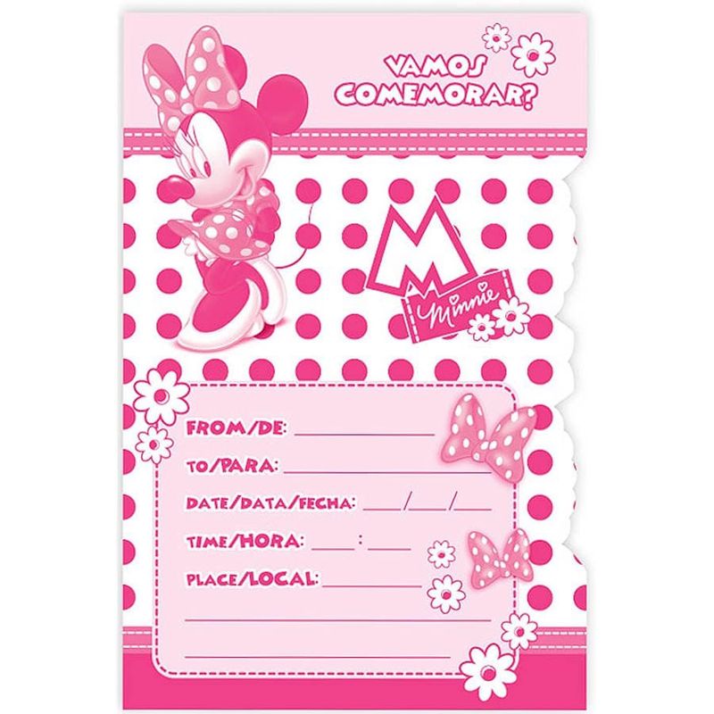 Convite Minnie Vermelha PEQUENO - 08 Un