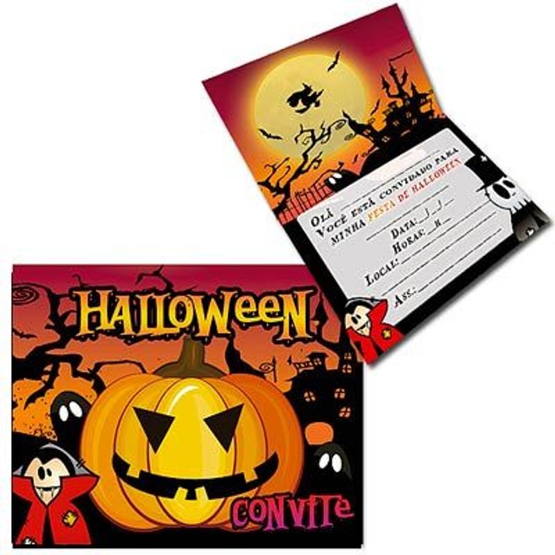 Convite Especial Halloween Abóbora - 08 Un