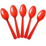 Colher Plástica para Refeição Happy Line Vermelho - 10 Un