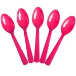 Colher Plástica para Refeição Happy Line Pink - 10 Un
