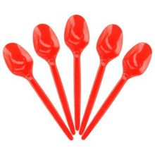 Colher Descartável para Sobremesa Vermelho - 50 Un