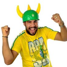 Chapéu Viking Brasil com 3 Pontas