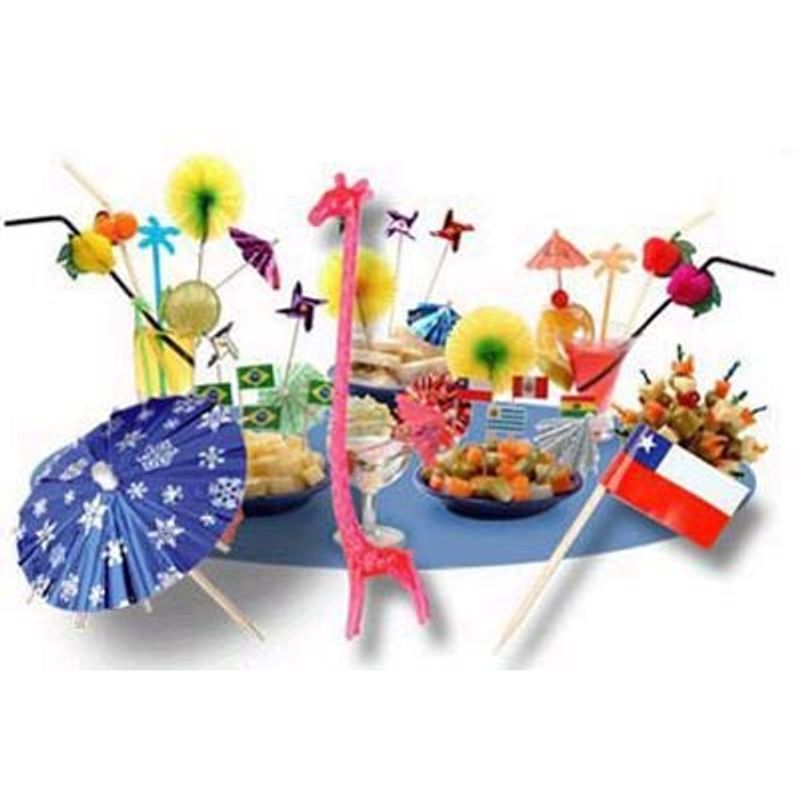 Canudo Guarda-Chuva para Decoração de Drinks - 10 unidades