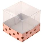 Caixinha PVC para Brigadeiro 4.5cm Rosa e Marrom Poá - 10 unidades