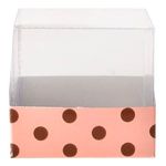 Caixinha PVC para Brigadeiro 4.5cm Rosa e Marrom Poá - 10 unidades