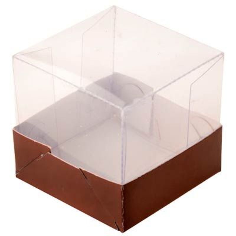 Caixinha PVC para Brigadeiro 4.5cm Liso Marrom - 10 unidades