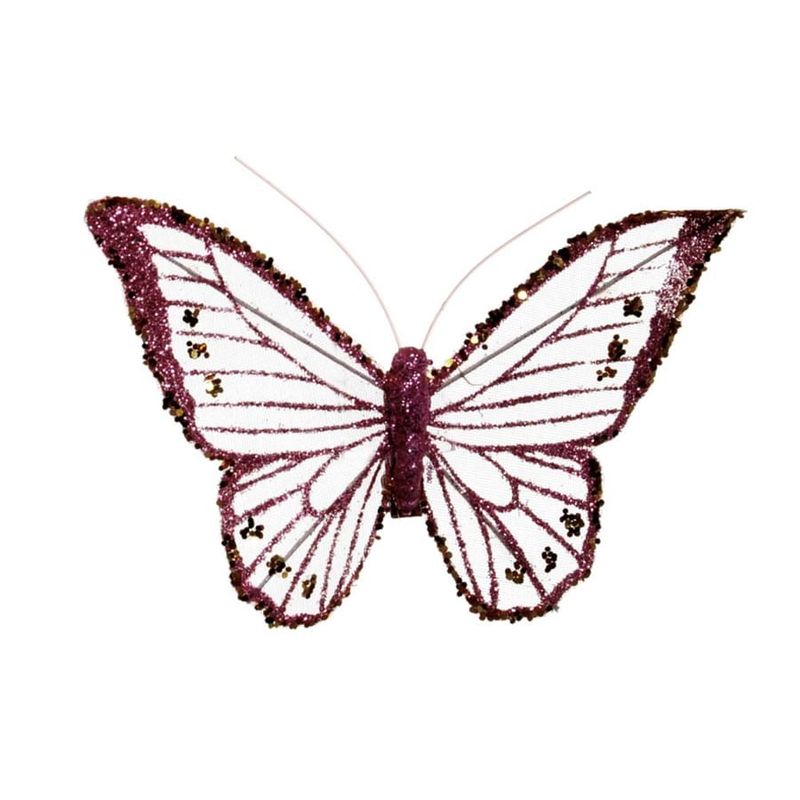 Clip Borboleta Petit Rosa Claro (Borboletas) - 6 Peças