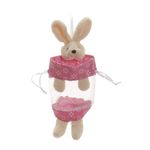 Coelho Organza Floral Rosa Pink (Bolsinhas) 12x6 - 1 Un