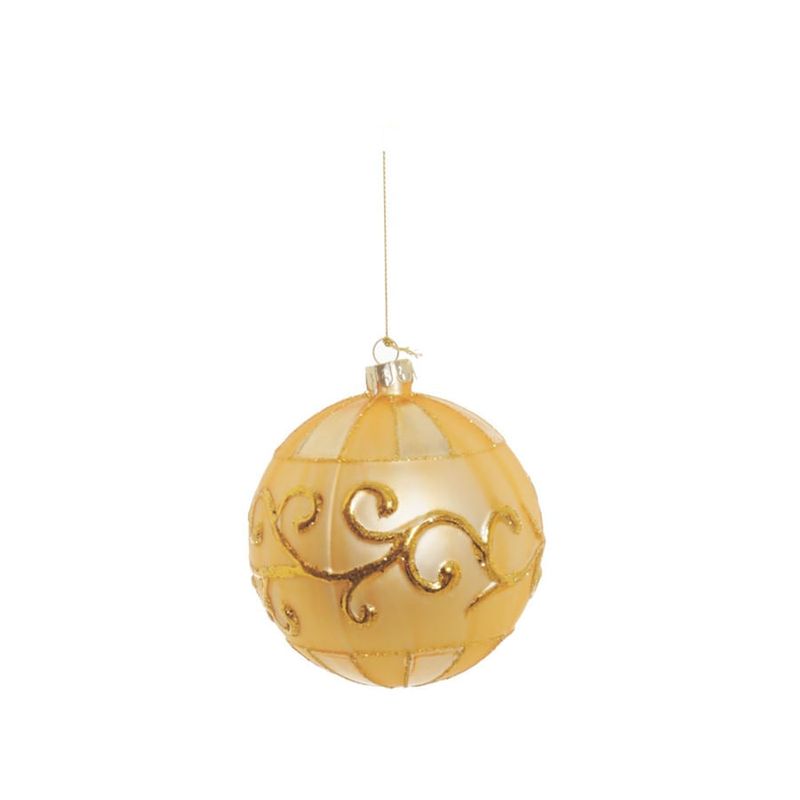 Bola de Vidro Galhos Ouro 10 cm