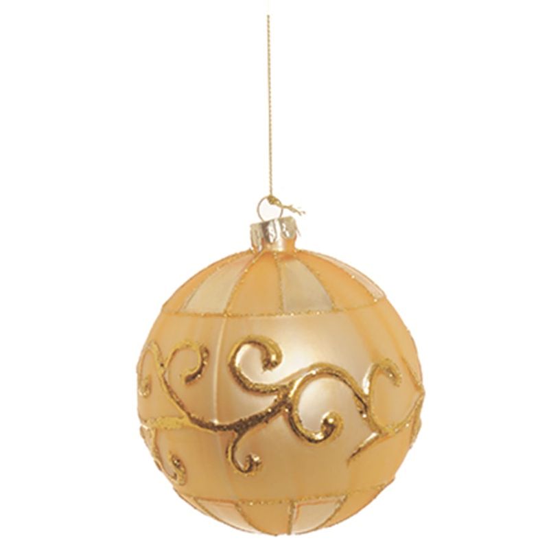 Bola de Vidro Galhos Ouro 10 cm