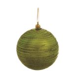 Bola Fosca com Listras em Glitter Verde Claro 10 cm (Bolas) - 4 Peças