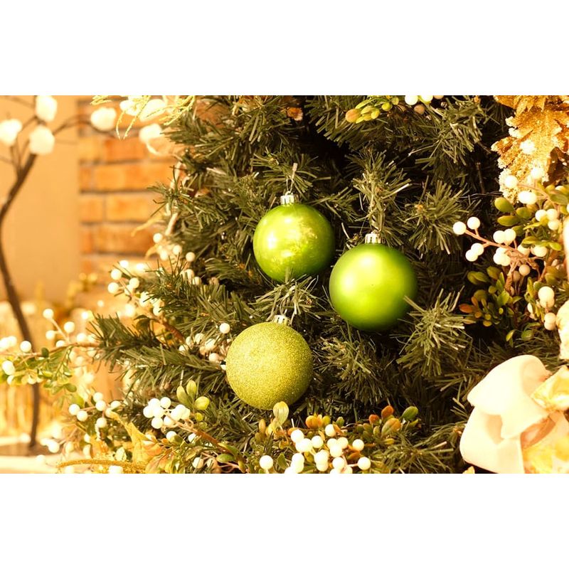 Bola de Natal Sortidas Verde Claro 8cm - 6 Un