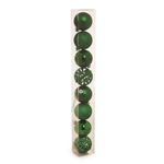 Bola de Natal Sortidas com Arabesco Verde 6cm - 8 Un