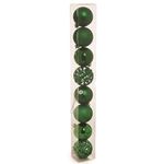 Bola de Natal Sortidas com Arabesco Verde 6cm - 8 Un