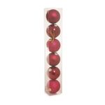 Bola de Natal Sortidas Rosa Claro e Rosa 8cm (Bola de Natal em Tubos) - 6 Peças