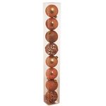 Bola de Natal Sortidas com Arabesco Marrom 6cm - 8 Un